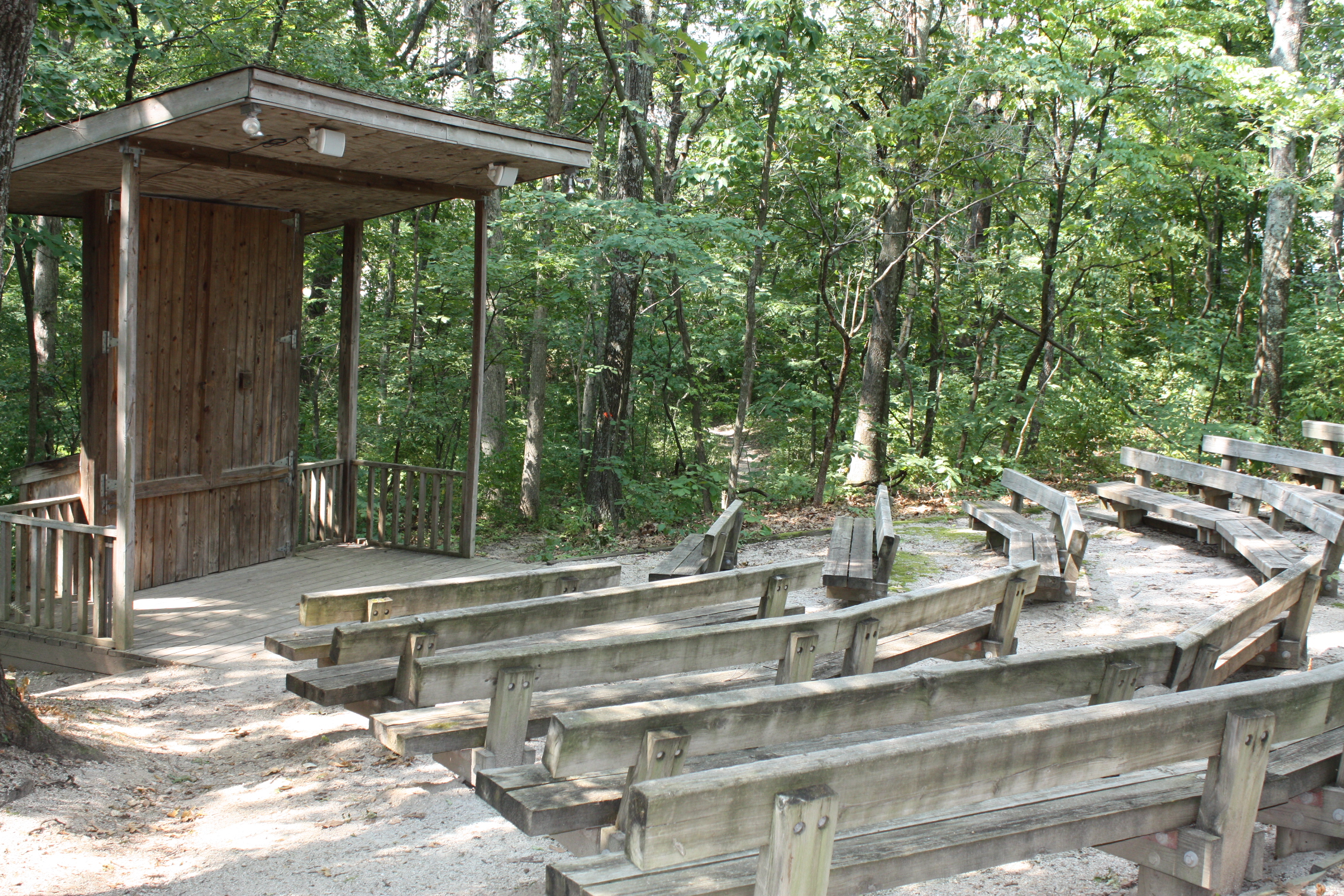 amphitheater benches and stage area